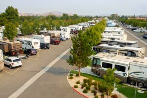 Spacious paved RV sites with full hookups at Sparks Marina RV Park, offering comfort and convenience for travelers