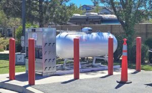 On-site propane refill station at Sparks Marina RV Park for convenient fuel access for RVs and grills